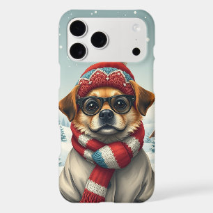 Cool Dog in Preppy Winter Attire and Hat