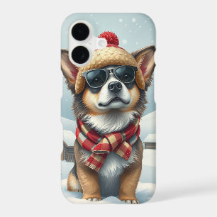 Cool Dog in Preppy Winter Attire and Hat