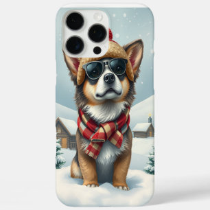 Cool Dog in Preppy Winter Attire and Hat iPhone 16 Pro Max Case