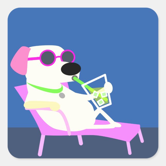 Cool Dog in Sunglasses Square Sticker (Front)