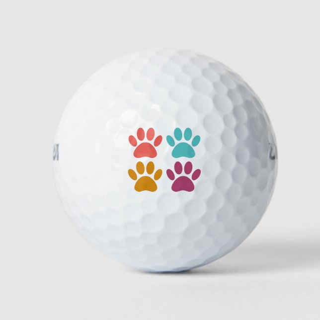 Cool Dog Paw Prints Golf Balls (Front)