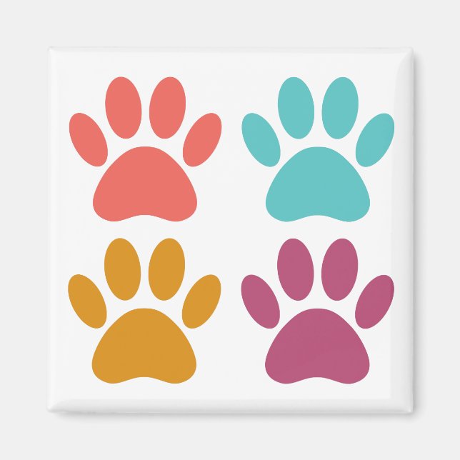 Cool Dog Paw Prints Magnet (Front)