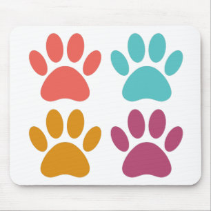 Cool Dog Paw Prints Mouse Pad