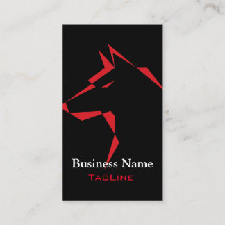 cool dog Red on Black Business Card