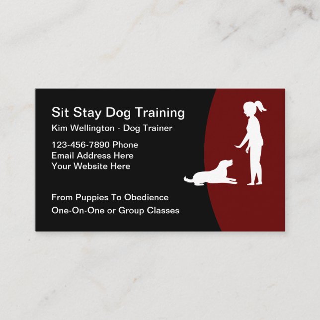 Cool Dog Training Modern Business Cards (Front)
