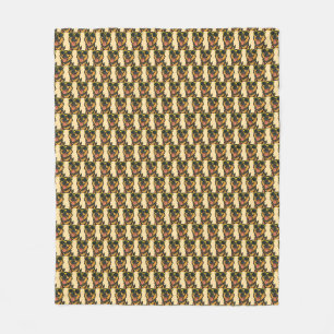 Cool Dog with Sunglasses Cartoon Fleece Blanket