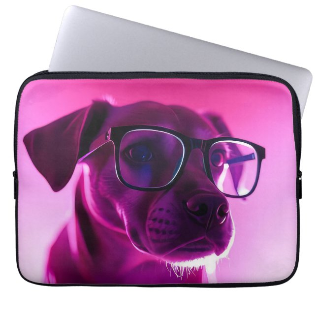 Cool Dog with Sunglasses Laptop Sleeve (Front)