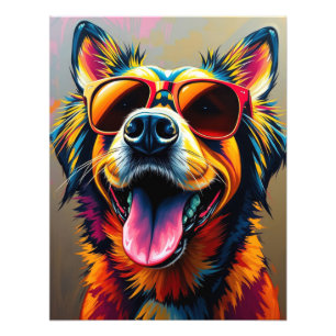Cool Dog with Sunglasses Photo Print