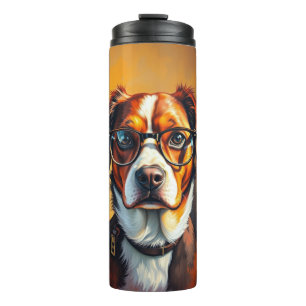 Cool Dog with Sunglasses Thermal Tumbler