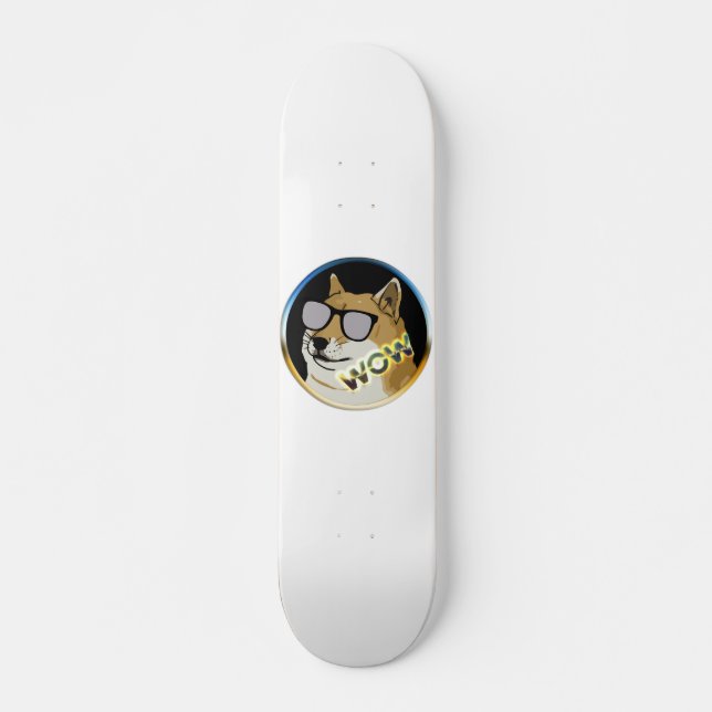 Cool Doge : Dogecoin is WOW! Skateboard (Front)
