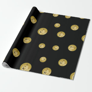 Cool Dogecoin Cryptocurrency Coin Sign Pattern Wrapping Paper