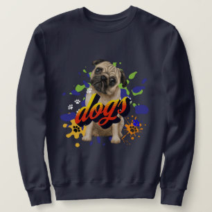 Cool dogs art dark grey for him sweatshirt