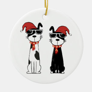 Cool Dogs Ceramic Ornament