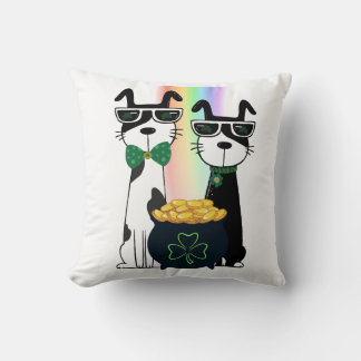 Cool Dogs with Pot of Gold Cushion