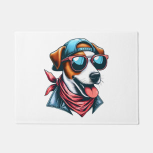 Cool Dogzz a cool Jack Russell Terrier with sungla Doormat