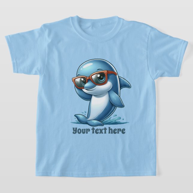 Cool dolphin add text pool boys T-Shirt (Laydown)