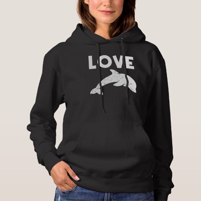 Cool Dolphin For Men Women Bottlenose Dolphin Anim Hoodie (Front)
