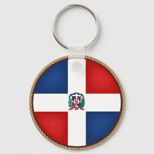 Cool Dominican Republic Flag Seal Key Ring