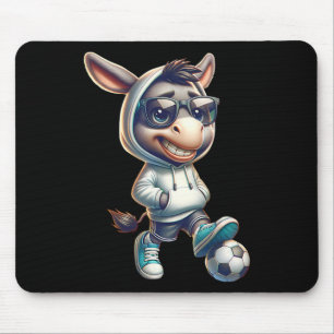 Cool Donkey Soccer Player With Shades And Hoodie V Mouse Pad