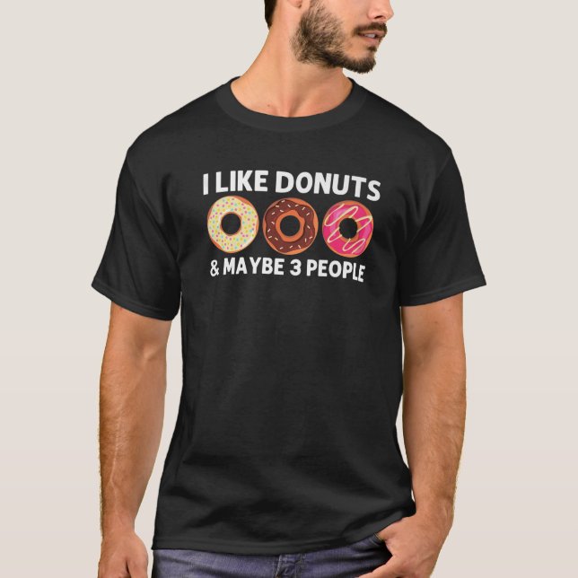 Cool Doughnut Art For Men Women Sugar Glazed Choco T-Shirt (Front)