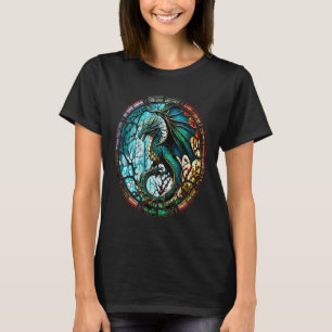 Cool Dragon Coloured Stained Glass Window Vintage  T-Shirt