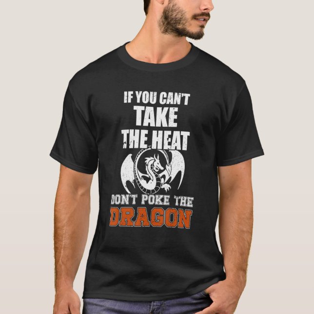 Cool Dragon Flame Spewing Flying Mythical Creature T-Shirt (Front)