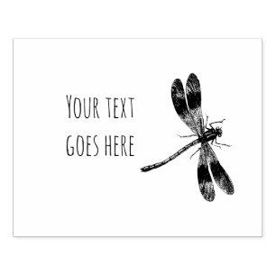 Cool Dragonfly Add Your Personal Text Rubber Stamp