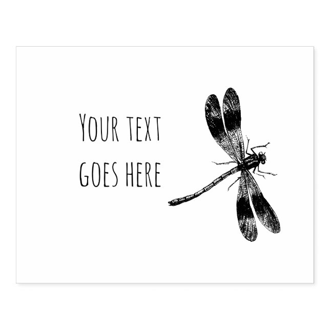 Cool Dragonfly Add Your Personal Text Rubber Stamp (Imprint)