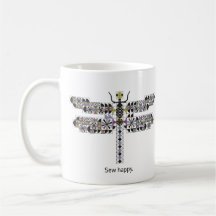 Cool Dragonfly Diva Quilt Coffee Mug