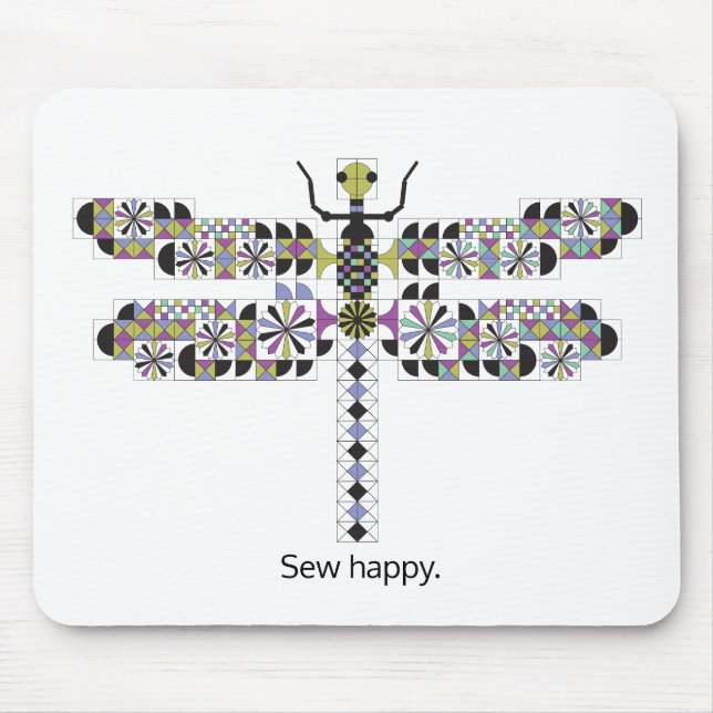 Cool Dragonfly Diva Quilt Mousepad (Front)