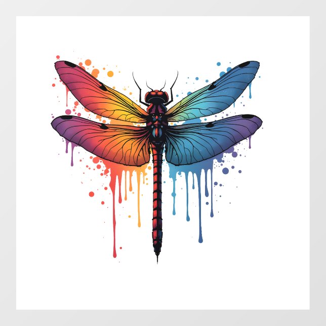 Cool Dragonfly on colourful painted Dragonfly (Sheet)