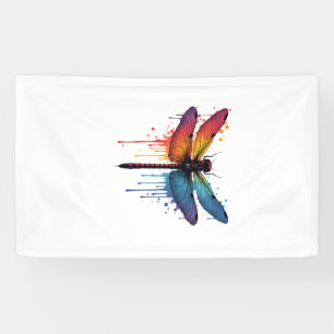 Cool Dragonfly on colourful painted Dragonfly Banner