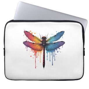 Cool Dragonfly on colourful painted Dragonfly Laptop Sleeve