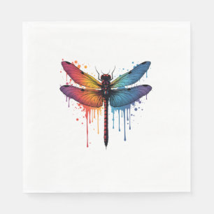 Cool Dragonfly on colourful painted Dragonfly Napkin