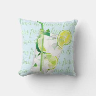 Cool Drink "ima de limón" fresca Custom Script Cushion