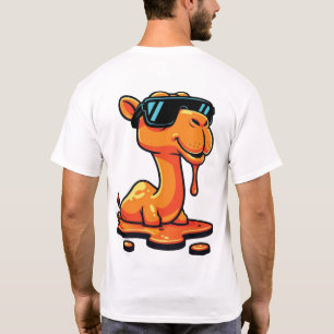 Cool Drip Camel Wearing Sunglasses Funny Melting T-Shirt