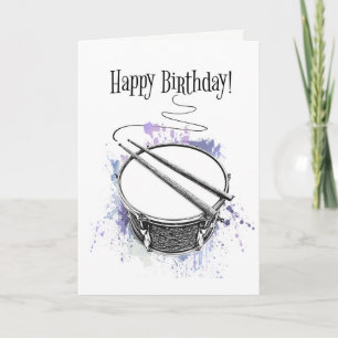 Cool Drum Musician Jazz Rock & Roll Birthday Music Card