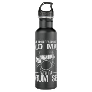 Cool Drummer Art Men Dad Drum Set Player Drum Kit 710 Ml Water Bottle