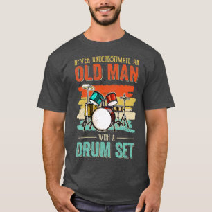 Cool Drummer Dad Art Men Drum Set Player Drum Kit T-Shirt
