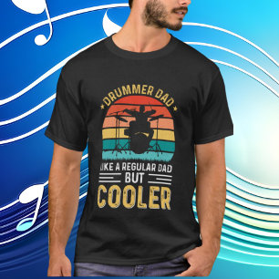 cool drummer Dad word art T-Shirt