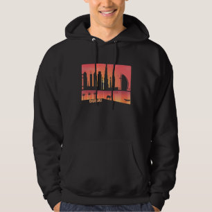 Cool Dubai Uae Cityscape Camel Graphic Art Illustr Hoodie