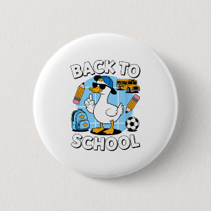 Cool Duck Back To School Shirt Funny Kids First Da 6 Cm Round Badge