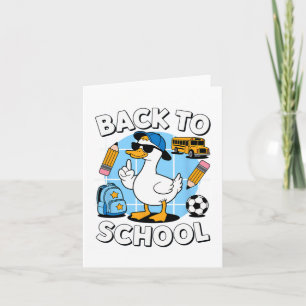 Cool Duck Back To School Shirt Funny Kids First Da Card