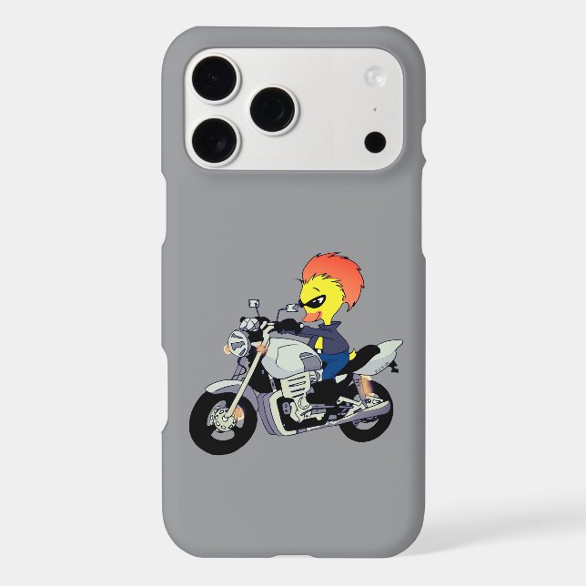 Cool Duck Riding a Motorcycle (Back)