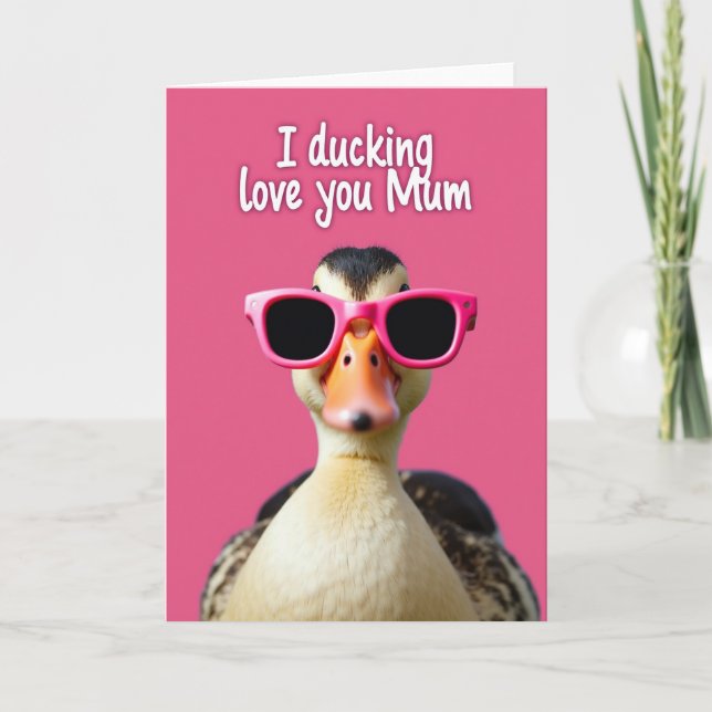 Cool Duck Sunglasses Portrait Card (Front)