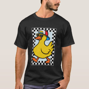 Cool Duck Wearing Sunglasses and Cap - Distressed, T-Shirt
