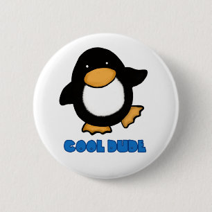 Cool Dude Cute Penguin Badge