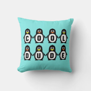"Cool Dude" Penguins Throw Pillow