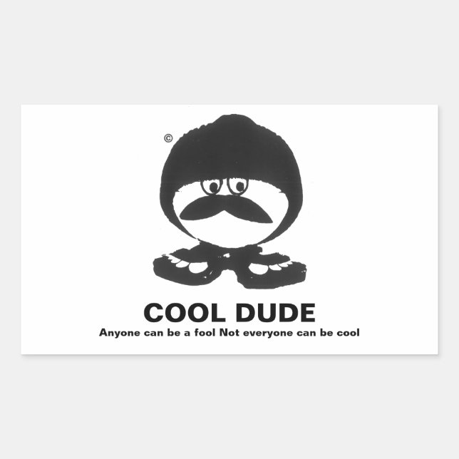 cool dude rectangular sticker (Front)