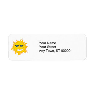 cool dude sun sunshine return address label